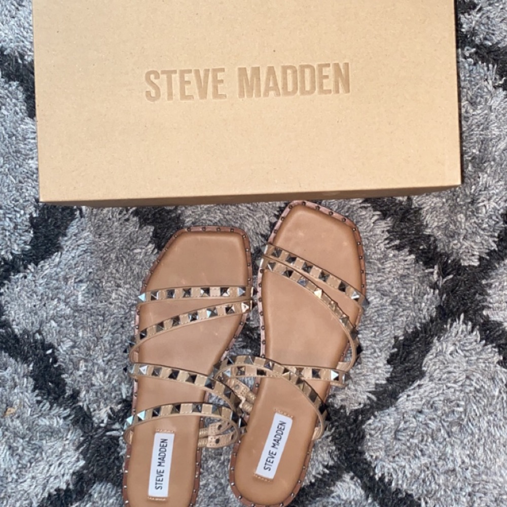 Steve Madden Skyler Tan Sandal Slides